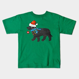 Christmas Labradoodle Naughty Dog Kids T-Shirt